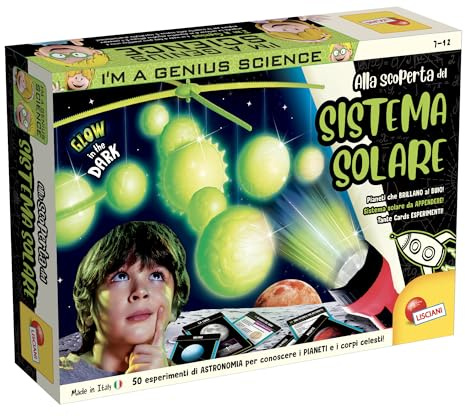 Lisciani - I'm a Genius Science à la Maison Astronomie, Planètes en Plastique Brillantes dans l'Obscurité, Multicolore, 97548