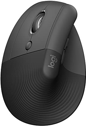 Logitech Lift Left Vertical Ergonomic Mouse, Left-Handed, Wireless, Bluetooth or Logi Bolt USB, Quiet clicks, 4 Buttons, Compatible with Windows/macOS/iPadOS, Laptop, PC - Graphite (Renewed)