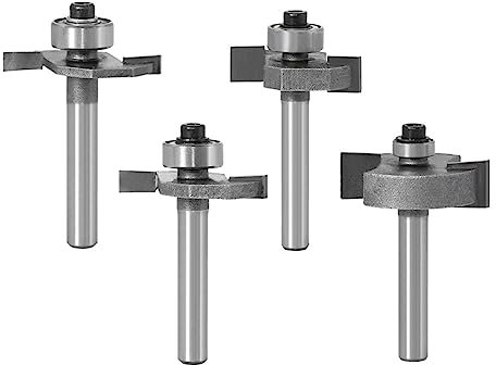 4 st/set Djup spårfräs fräs fräs 6 mm skaft klassiska t-spår fräsar Hårdmetall kex fogspår fräs med lager T-spår fräs fräs