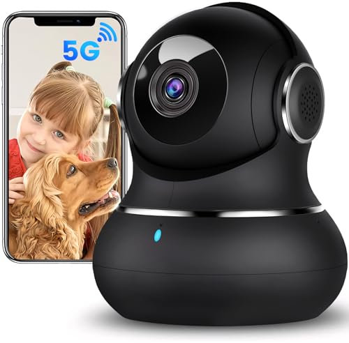litokam 5G Indoor Camera, 5MP Little elf camera, WiFi Camera with 360° Motion Tracking, Baby Monitor with 5G/2.4G Dual-Band, Pet Camera with App, Cry Detection, Night Vision, Compatible NVR/Alexa