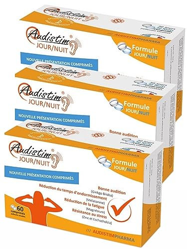 Audistimpharma - AUDISTIM JOUR/NUIT Bourdonnements - acouphènes - Lot de 3 Boites de 60 Comp. (3)