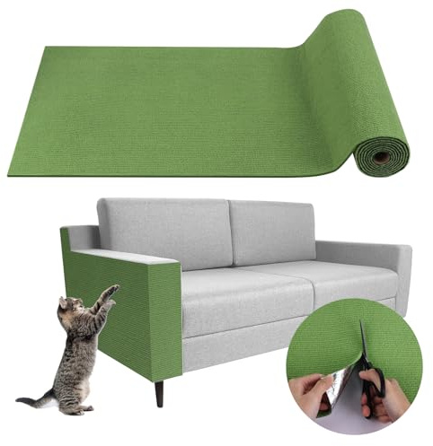 Tappeto tiragraffi per gatti adesivo protezione divano graffi gatto tappetino antigraffio divano (verde frutta, 40×400cm)