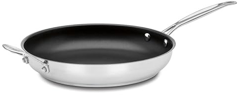 Cuisinart 722-30HNS Chef's Classic Stainless Nonstick 12-Inch Open Skillet with Helper Handle