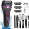 Wolady Pedicure Elettrico Professionale,Set Calli Rimozione Ricaricabile,con 3 Rulli di Ricambio,Illuminazione, kit pedicure,Illuminazione, pedicure elettrico professionale piedi (nero)