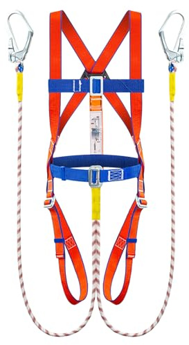 Tktouci Kit De Protection Anti-Chute Avec Harnais De Sécurité,Harnais de Sécurité Toiture Renforcé Kit - Équipement Ergonomique Imperméable à Dégagement Rapide pour Toiture et Accès par Corde
