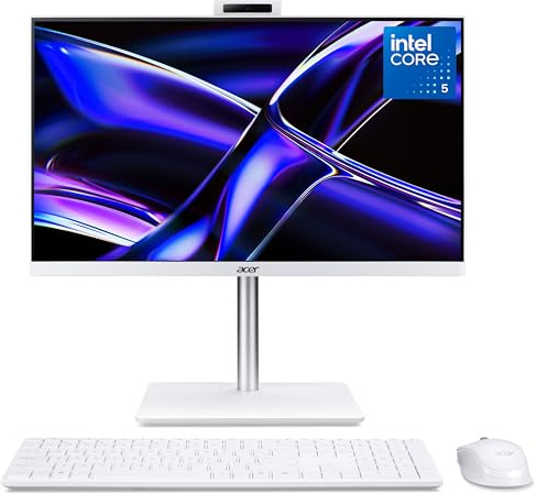 acer Aspire C24-1Y All-in-One Desktop PC - Intel Core 5-120U, 16GB, 1TB SSD, Integrated Intel Graphics, 23.8 Full HD Display, Windows 11, White