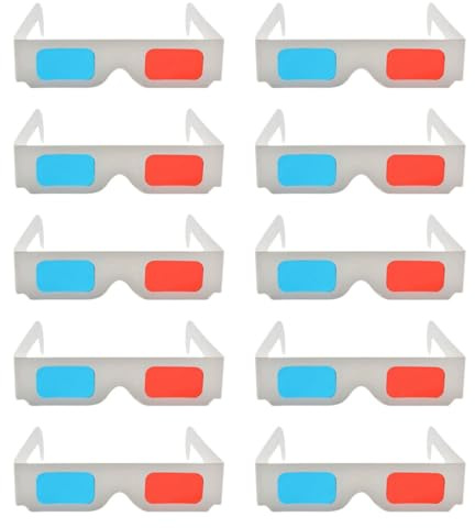 UTHCLO Gafas 3D de Cartón Doble Capa 250g para Películas 3D Portátil y Adecuado para Paquete de 50 Unidades para Niños