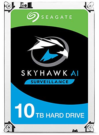 Seagate Skyhawk AI 10TB Surveillance Internal Hard Drive HDD–3.5 Inch SATA 6Gb/s 256MB Cache for DVR NVR Security Camera System with Drive Health Management-Frustration Free Packaging (ST10000VE0004)