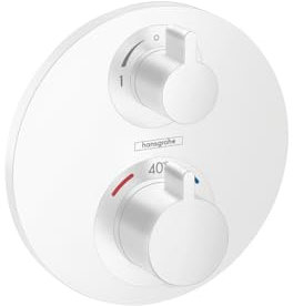 hansgrohe Unterputz Thermostat Ecostat S, für 2 Funktionen, Mattsweiß