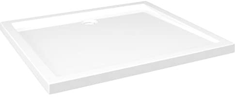 vidaXL Duschtasse Niedrige Schwelle Duschwanne Bad Brausewanne Brausetasse Duschbecken Dusche Wanne Bad Badezimmer ABS Rechteckig Weiß 80x90cm
