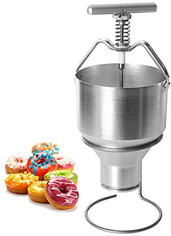 KELUNIS Commercial Manual Donut Depositor Doughnut Maker Dropper Plunger Dough Batter Dispenser Hopper with Stand, Home Commercial Use DIY Cake Pastry Baking Tools