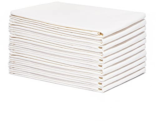 Organic Cotton Flour Sack Kitchen Towels - 10 Pack, Off-White Organic Cotton Tea Towels - Extra Large Flour Sack Cotton Dish Towels- Lint-Free Unbleached Kitchen Towels - 27x27 (Off-White - 10 Pack)