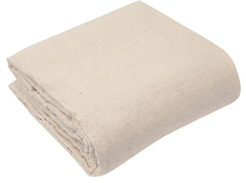brackit MT2415 Toile de Coton Naturelle 3,7 x 3,7 m – pour escaliers et couloirs – Qualité supérieure – Couverture Anti-poussière, Feuilles de Peinture pour décoration, Beige, 1 Sheet-12ft x 12ft
