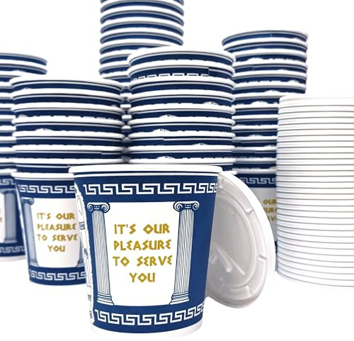 Amazing Goods [50 Pack] 10 oz NEW YORK Paper Coffee Cups, Disposable Paper Coffee Cup with Lids, Hot/Cold Beverage