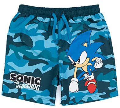 Sonic the Hedgehog Schwimmshorts Jungen Camo Schwimmstüle Badebekleidung 7-8 Jahre