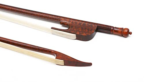 WUQIMUSC Arco de violín de tamaño completo 4/4 de madera de serpiente, arco de estilo barroco, bien equilibrado, pelo de caballo natural