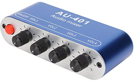 Yosoo Health Gear 4 Channel Audio Mixer, 4 Input 1 Stereo Output, 3.5mm Stereo Jack, Line Mixer for PC Laptop Headphone