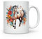 MAXIKIWI - Tasse à café ou à thé en céramique lisse et durable pour la maison ou le bureau – Parfait pour toutes les occasions – Aquarelle de fleurs de cheval – 300 ml