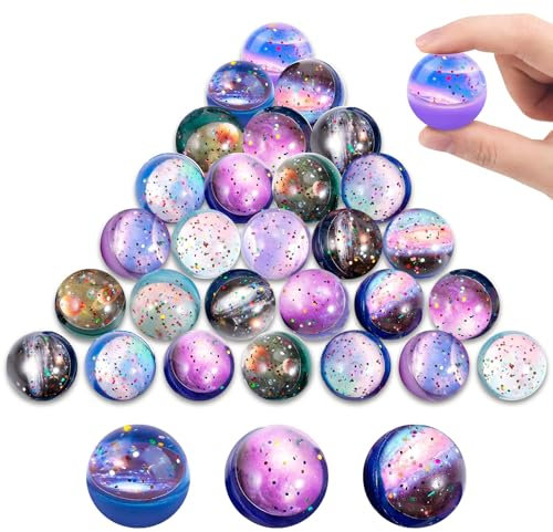 32 Stück Flummi Planeten für Kinder, 32mm Flummies Planeten Spielzeug Kindergeburstag Mitgebsel Groß Give aways Schultüte füllung PartygeschenkeAdventskalender Gastgeschenk Set für Mädchen Jungen
