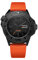UNDONE Aquadeep Automatische Taucheruhr für Herren, 43 mm, 500 m wasserdicht, Armbanduhr für Taucher für Herren mit Gummiband, Schwarzes, strukturiertes Zifferblatt, orangefarbenes Gummiarmband,