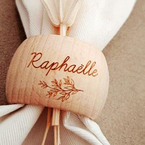 Rond De Serviette En Bois Personnalisé Avec Nom, Porte-anneau De Serviette En Bois, Porte-serviette Gravé, Cadeaux De Mariage Rustiques, Décoration De Table À Manger, Décoration De Table