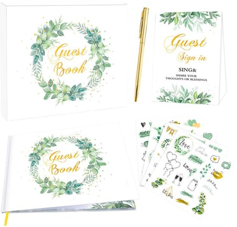 Libri di nozze da firmare per gli ospiti, libro di ingresso per matrimoni - Libro degli ospiti con foto di matrimonio da 120 pagine - Album fotografico con copertina rigida. Il libro di accesso includ