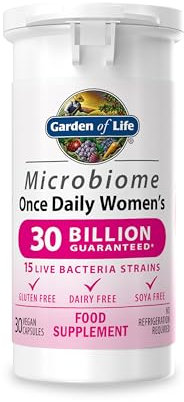 Garden of Life Microbiome Probiotics Once Daily Women's Supplements | 30 Capsules Made in Italy | 30 Billion CFU 15 Strains | Gluten, Dairy & SOYA Free - Vegan