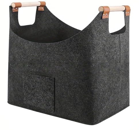 Log Basket For Fireplaces, Wood Basket, Felt Firewood Storage Basket, Log Baskets For Wood Burner Indoor, Wood Baskets For Logs, Kindling Baskets For Fireplaces, Firewood Basket Log Burner Accessories