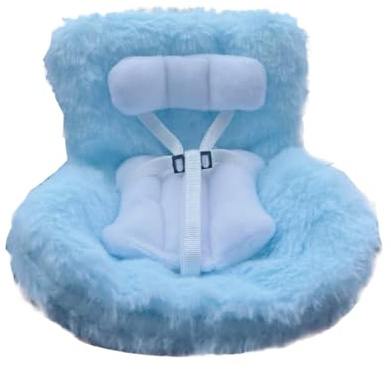 NHQZ Siège auto pour poupées Labo avec coussin en peluche,Siège auto pour poupées,Siège d'auto de poupée,labo peluche,siège de poupée de Ventilation de Voitures,siège d'auto Clip(Bleu)