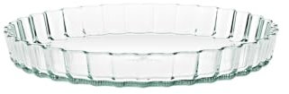 Gerlach 1760 Quicheform 26 cm Aus Hitzebeständigem Glas Borosilikatglas Tarteform Auflaufform Backform Rund 1,3 l Für Backofen Gefrierfach Flow