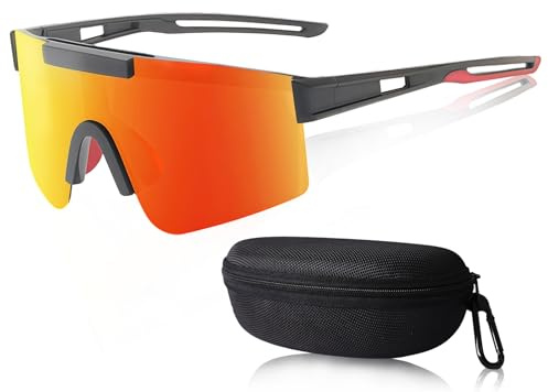 TULAMORIY Occhiali da Sole Sportivi, Occhiali Sport Polarizzati Uomo/Donna, Per Ciclismo, Sci, Running, MTB, Unisex, Leggeri e Resistente, Attività Outdoor