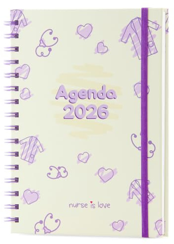 Nurse is Love Agenda 2025 2026-16 månader för sjuksköterskor och elever med design, veckoplanerare, månadsvis och daglig motivation | present till sjuksköterskor, läkare och TCAE - VEIGE