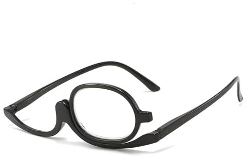 AONAYO Make-Up-Lesebrille, Make-Up-Brille, Drehbare Make-Up-Brille Mit Einer Linse, Vergrößernde Make-Up-Brille, Kosmetische Lupenbrille, Für Frauen, +1,5