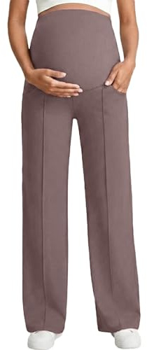 Pantalones de embarazo genéricos de cintura alta para mujer, forro polar, leggings de maternidad extensibles, exterior interior, otoño invierno, pantalones fuseau mujer embarazada, corte recto, mallas