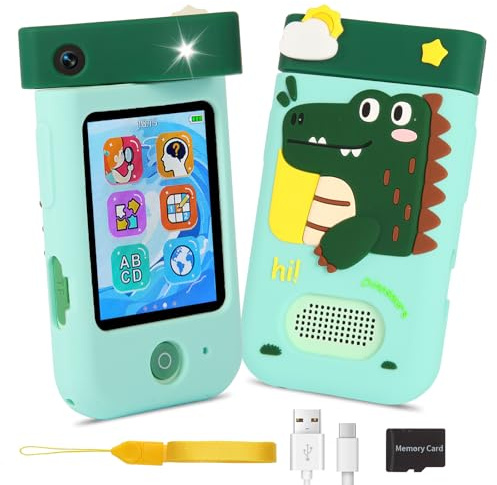 ARNSSIEN Kids Camera, 2.8 Touch Screen with 180° Rotating Lens, Music Player and 8GB Cards, Christmas and Birthday Gift for Girls and Boys 3-12 Years, A200 | 1080P Digitalkamera, Silikonfodral, MP3, Selfie-kamera, Födelsedags- och Julklapp för pojkar och flickor 3-8 år, A200