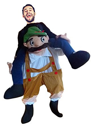 Ikumaal Carry me Bayer-Kostüm, F111 M-XL, für Erwachsen-e Männer Frau-en, Bayer als Huckepack Paar-Kostüme Gruppen-Kostüme Fasching Karneval Faschingskostüm-e