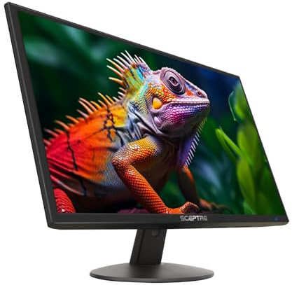 Sceptre 24-inch Prime Monitor Thin 1080p LED Monitor 99% sRGB 2x HDMI VGA Build-in Speakers, Machine Black (E248W-19203R 2025 Series)