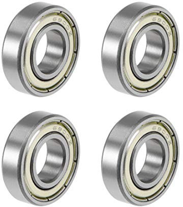 sourcing map 4 Stück. Rillenkugellager Z2 10x22x6mm Double Shielded Carbon Steel