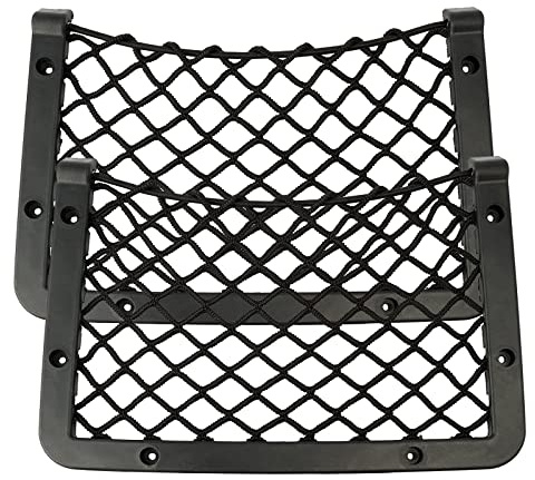2 Pezzi Rete Portaoggetti per Auto, Tasca Organizer Bagagliaio, Rete Elastica per Carico, Borsa Laterale Posteriore per Utensili Camper (32 cm x 21 cm)