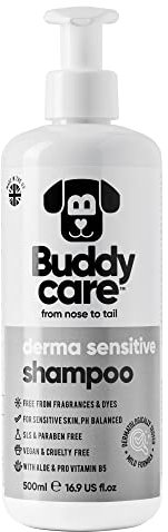 Derma Sensitive Shampoo von Buddycare - Hundeshampoo für empfindliche Haut - Mit Aloe Vera und Pro-Vitamin B5 (500ml)