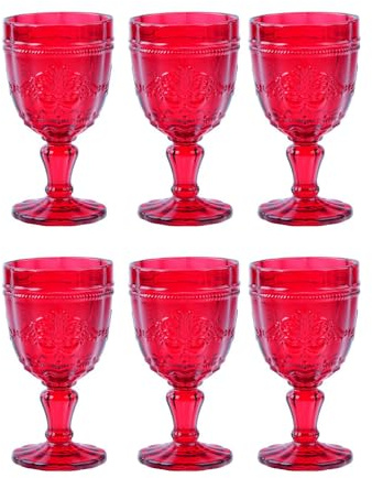 BRANDANI Bicchiere Calice Rouge Rosso Set 6 Pezzi Vetro 15cm Tavola di Natale