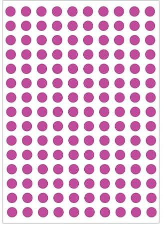 3000 Dot Stickers, 10mm Coloured Round Dots Stickers Sticky 20 Sheet Labels Sticker 10 Colours Assorted Self Adhesive for Event Activity Schools Coding Inventory DIY Crafts Pink