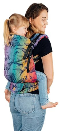 LENNYLAMB, LennyPreschool Tragehilfe, Größe Preschool, Jacquardwebung, 100% Baumwolle - JURASSIC PARK - NEW ERA
