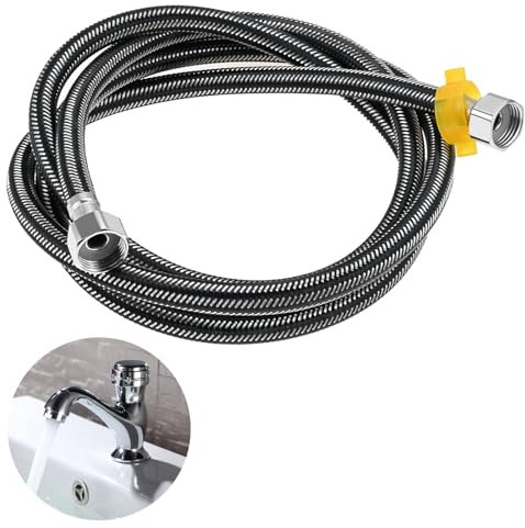 DRELD 1 raccordo flessibile per tubo flessibile, in acciaio inox, G1/2 x G1/2, tubo corazzato, tubo flessibile per rubinetto (200 cm)