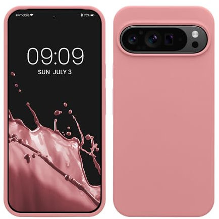 kwmobile Case Compatible with Google Pixel 9 Pro XL Case - TPU Silicone Phone Cover with Soft Finish - Light Pink