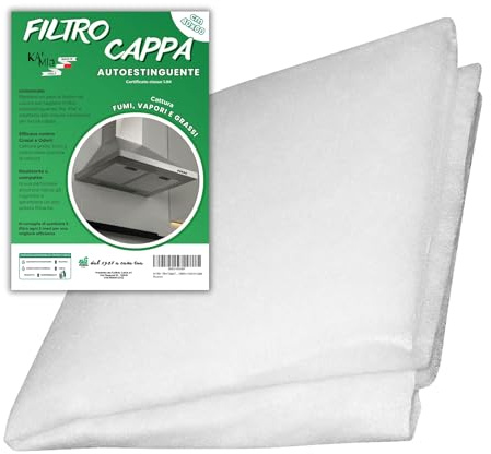 Ka' Mia - Filtro Cappa Cucina Autoestinguente Compatto, Assorbi Fumi Vapori e Grassi, Accessori Cucina Filtri Cappa Cucina Aspirante Universale e Ritagliabile, Adatto a Tutte le Cappe