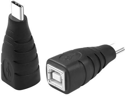 JSADZKJ Adattatore da USB B a USB C Adattatore da USB-C maschio a stampante femmina per sincronizzazione dati e ricarica per stampanti, scanner e fax 2 pezzi (Maschio a femmina)