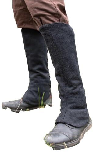 Burgschneider - Beinstulpe Seran - Schwarz (XL, für Damen & Herren, Wolle) Mittelalter Fantasy - Adventurer