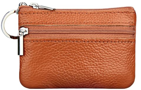 1 Pcs Cash Change Wallet Money Wallet Coin Purse Men Cash Change Wallet Key Holder Money Pouch Key Ring Gift for Men Dad Father (Brown)
