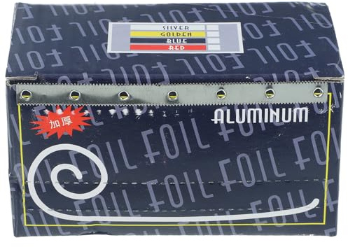 PAMINGONO Rouleau de Papier Aluminium Épais et Coiffure Argenté Feuilles Prédécoupées Jetables Faciles à Stocker, Salon de Coiffure Nail Art